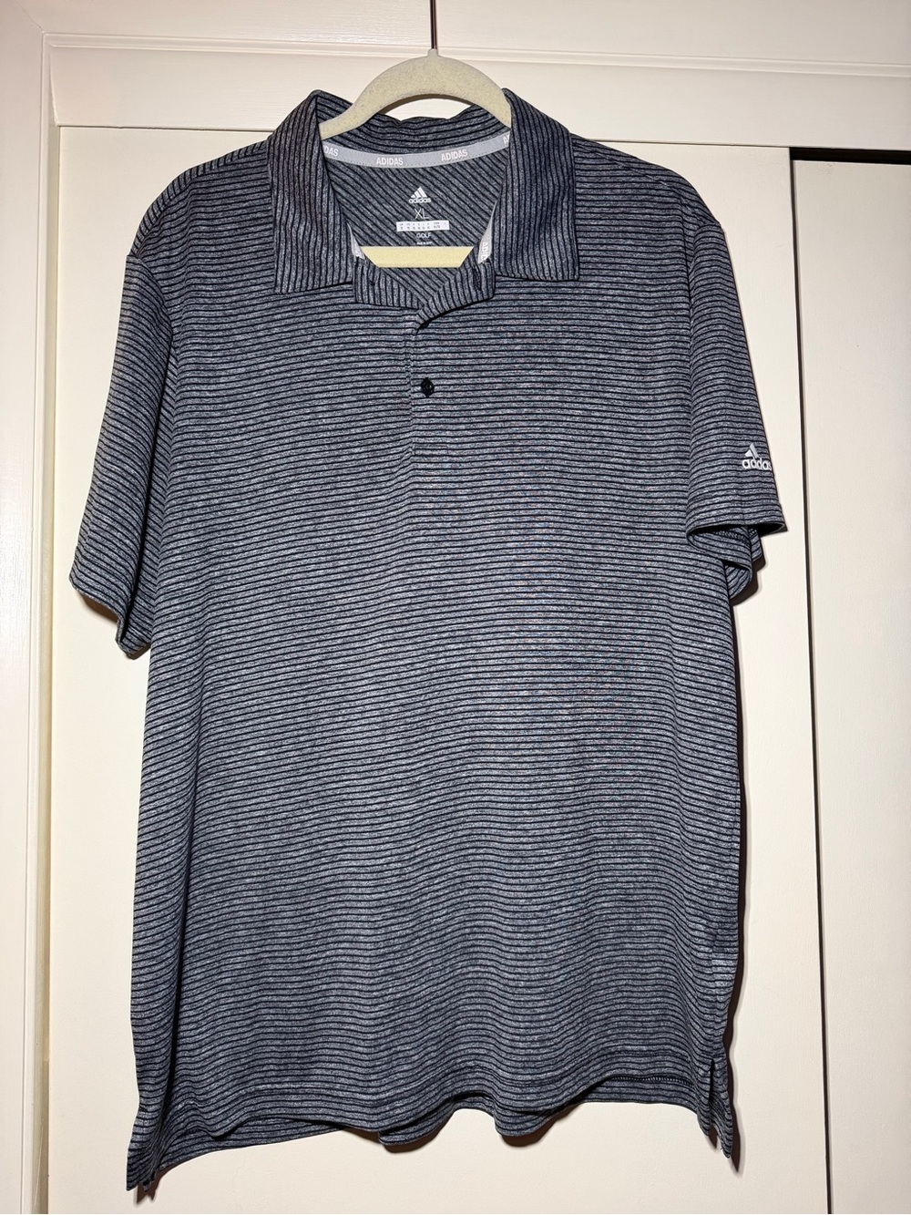 adidas Men’s Gray with Black Striped Polo Golf Shirt Size XL